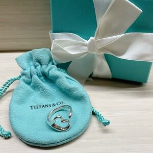 Tiffany & Co. Elsa Peretti Open Heart Ring Authentic 925 Silver Size 8